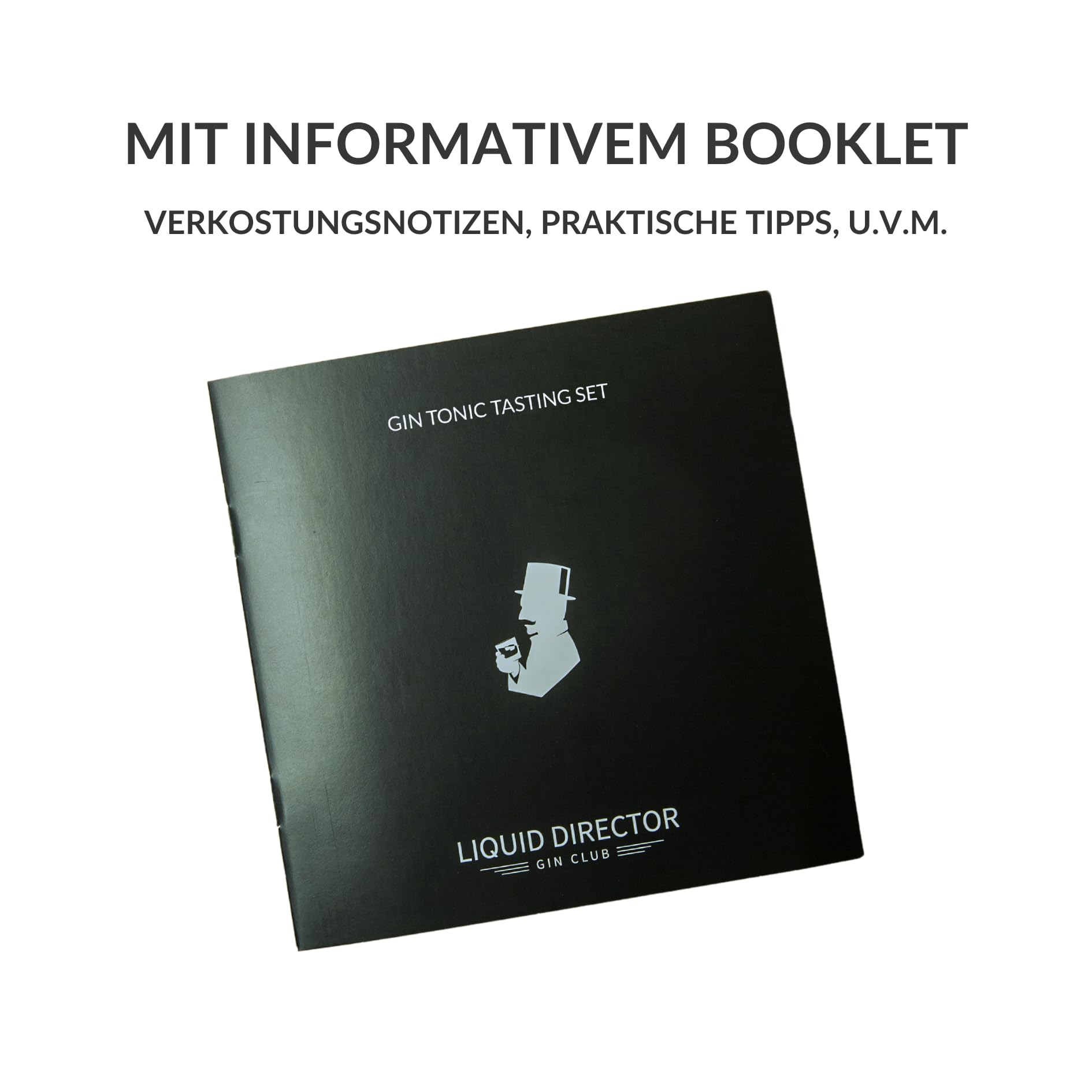 Gin Tonic Tasting Set von LIQUID DIRECTOR | Geschenk mit 3x 200ml Premium Gin, 3 x Tonic Water, Bar-Tool und Booklet | Probierset | Schönes Geschenkset | Tasting für bis zu 5 Personen