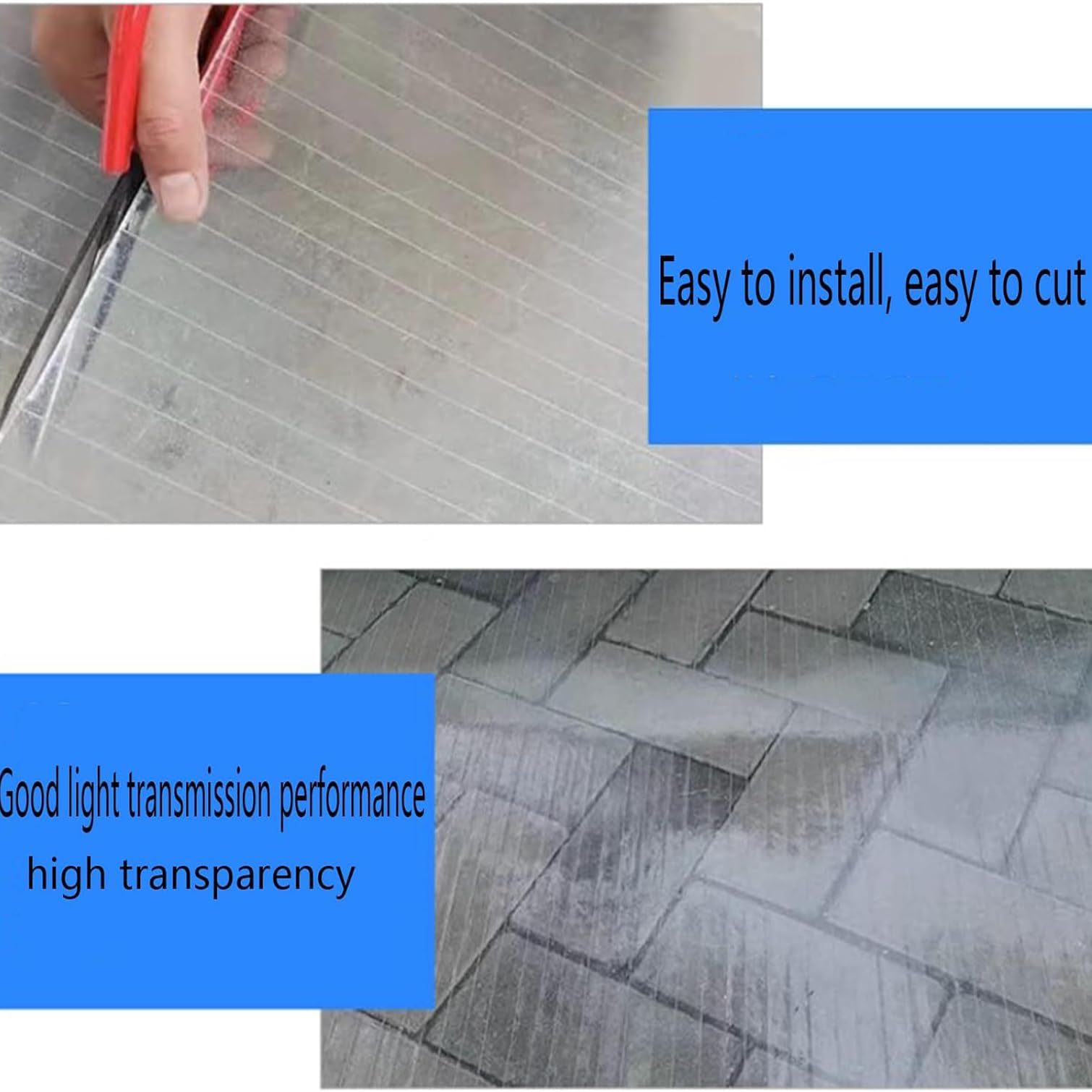 Láminas de Plástico de Policarbonato Placas Impermeable,Recortables Planchas Transparentes Tejados,Panel Reemplazo para Techos Patio Aire Libre,Fácil de Doblar y Cortar (1.2x5m)