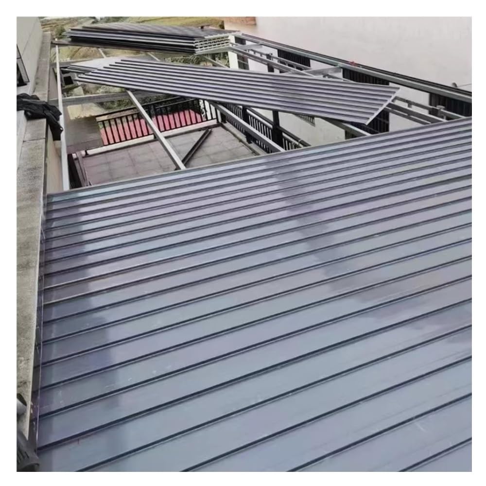 IBOWZ 1 Pcs 4.5 cm Thick Insulated Core Aluminum Corrugated Roof Cladding Panels Connectable for Pergola Shed Carport and Patio