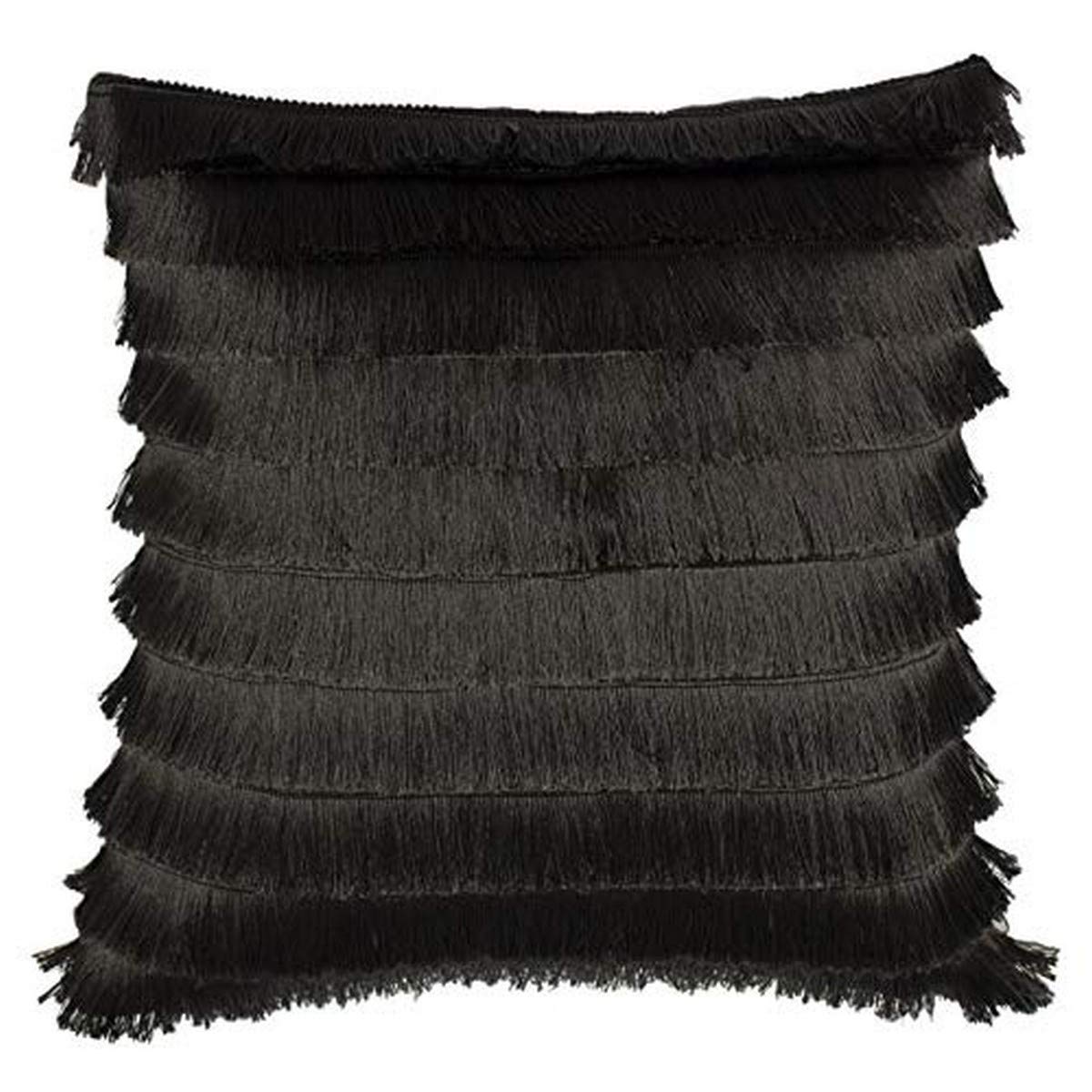 Furn Flicker Fringed Cushion in Dark Grey | Size: 45cm x 45cm