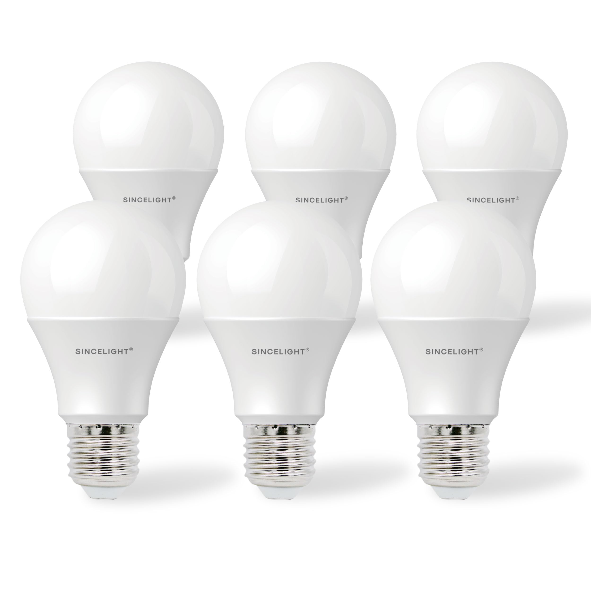 SINCELIGHT E27 LED Light Bulbs 10W, 850 Lumens, 85W Equivalent, Warm White 2700K, Edison Screw ES, GLS Energy Saving, Pack of 6