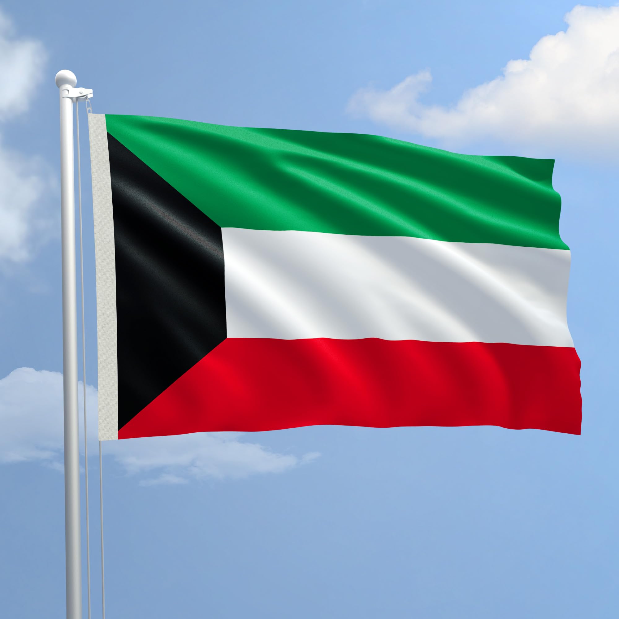 AL PRODUCTION Kuwait flag in nautical fabric measures 100 x 150 in