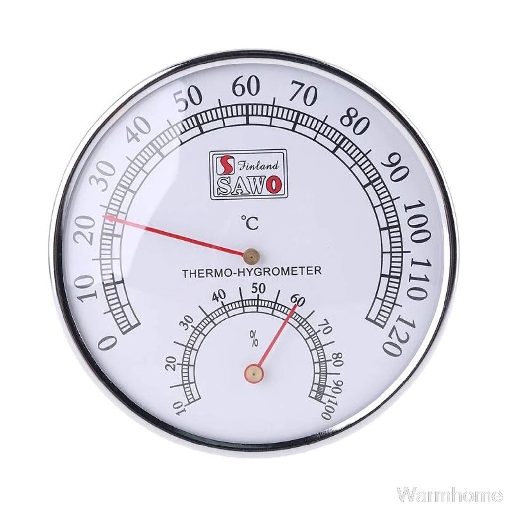Thermomètre de sauna métallique double affichage humidité et température précise