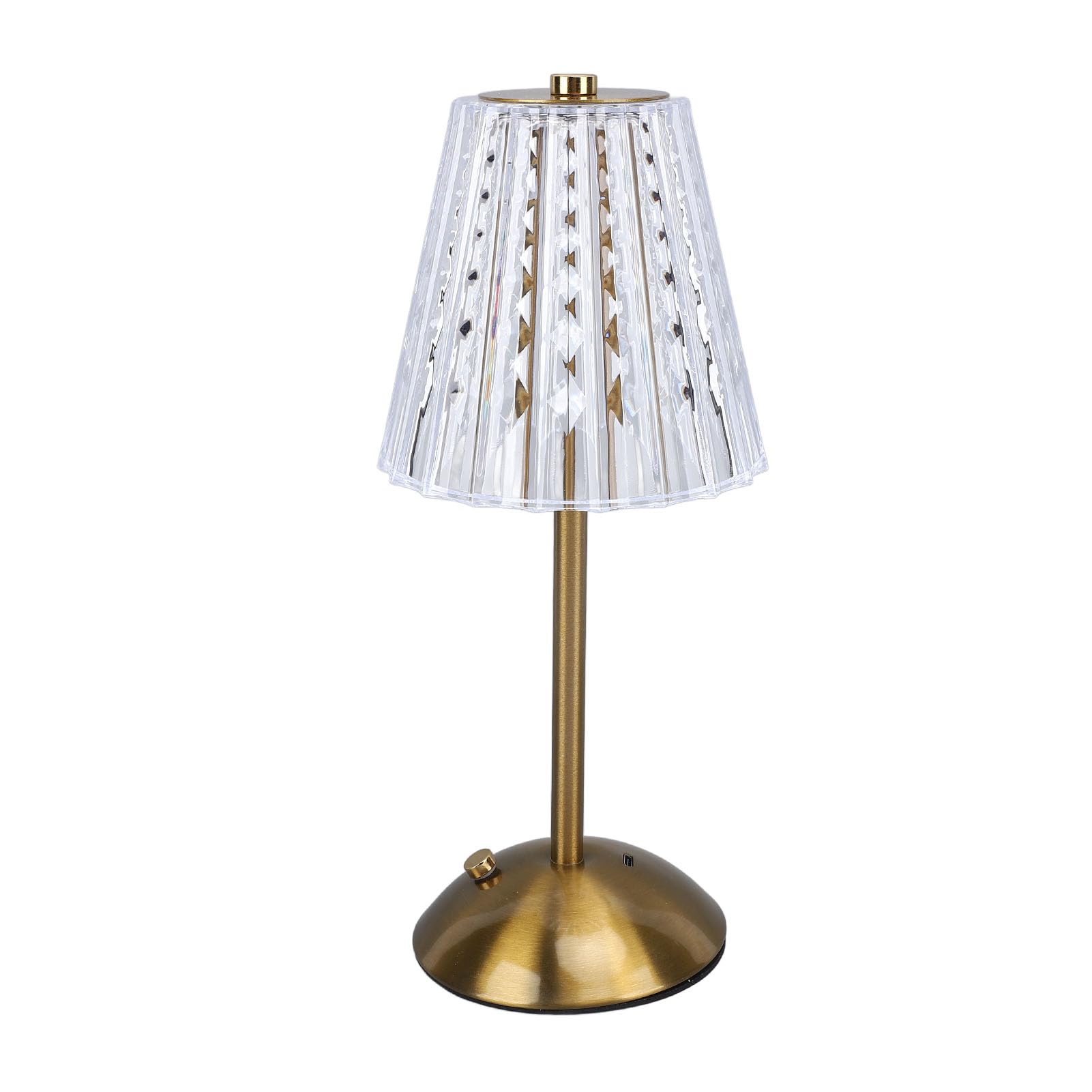 Lámpara de mesa de cristal regulable, 3 colores, control táctil, LED, lámpara dorada, recargable por USB, lámpara de mesita de noche para dormitorio, sala de estar, baño, hotel, lámpara de mesa