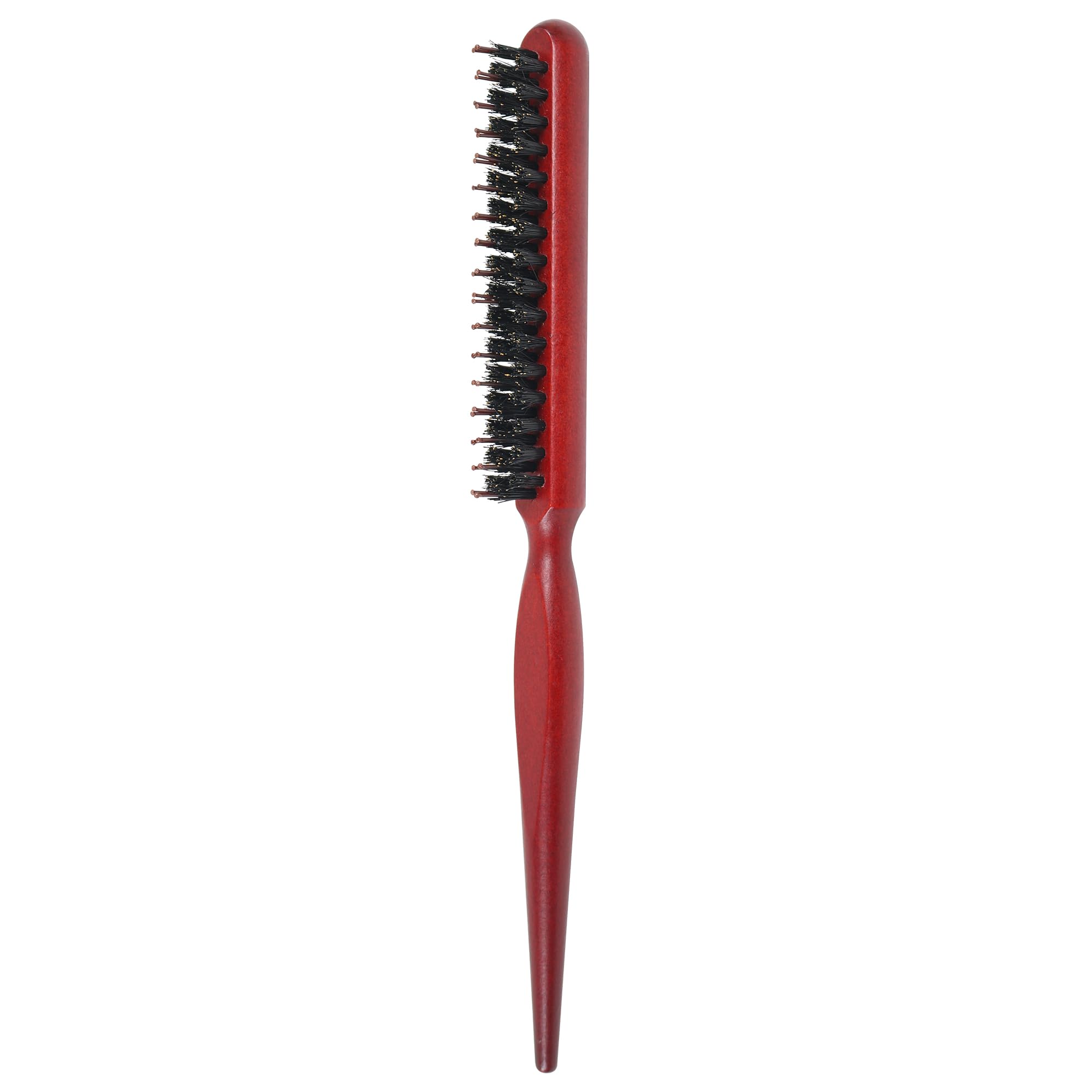 OWIIZI Slick Back Brush, Teasing Nylon & Boar Bristle Hair Brush for Edge Control, Back Comb with Rat Tail Pick for Hairstyle Sectioning, Backcombing, Smoothing, Styling Fine Hair for Volume Creation Boar Bristle (with nylon bristle prongs)