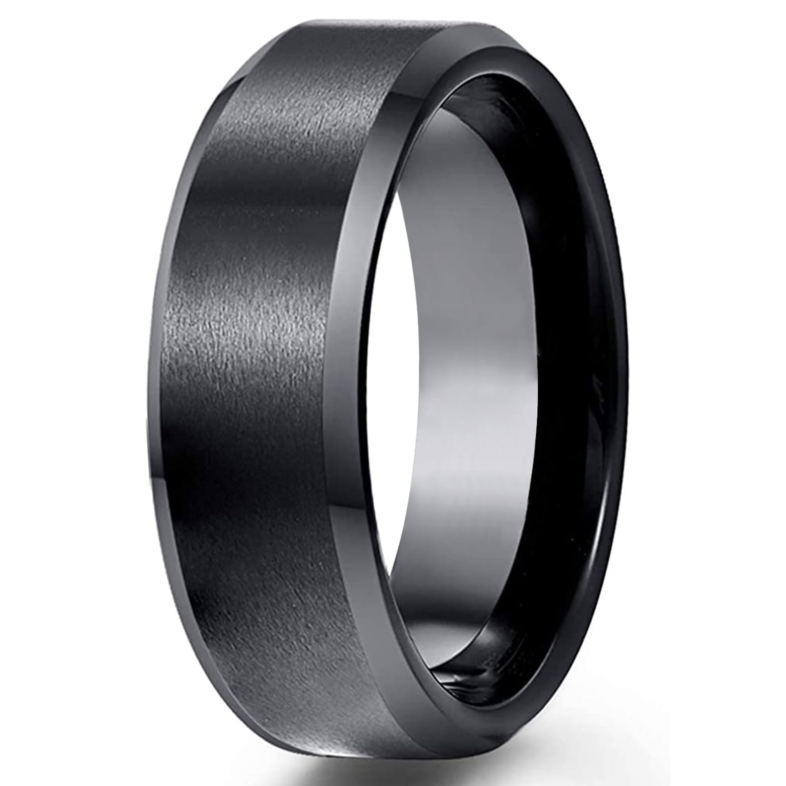 ESHIONERG23 Anillo de Titanio para Hombre Mujeres 8MM Plata/Azul/Oro/Negro Anillo Alianzas de Boda para Hombre Anillos de Compromiso Anillo de Amistad Anillo de Compromiso Anillo de Boda Talla11.5-30