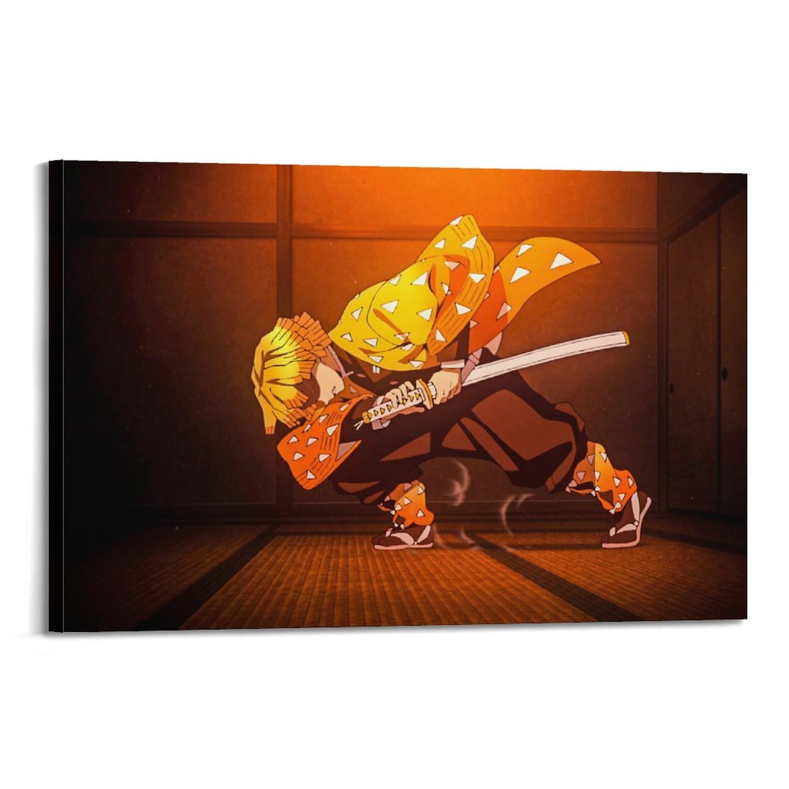 Poster Su Tela Demon Slayer Zenitsu - Set Da 6 Pezzi 30x45 Cm - Stampe Artistiche Su Tela Per Parete - Decorazione Per Camera Da Letto E Soggiorno