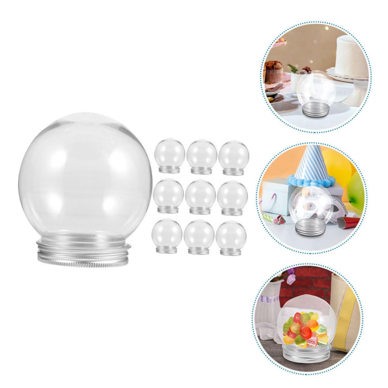 20 Stk PVC Kuppeln Transparent - DIY Schneekugel Bastel Dome 9x9cm