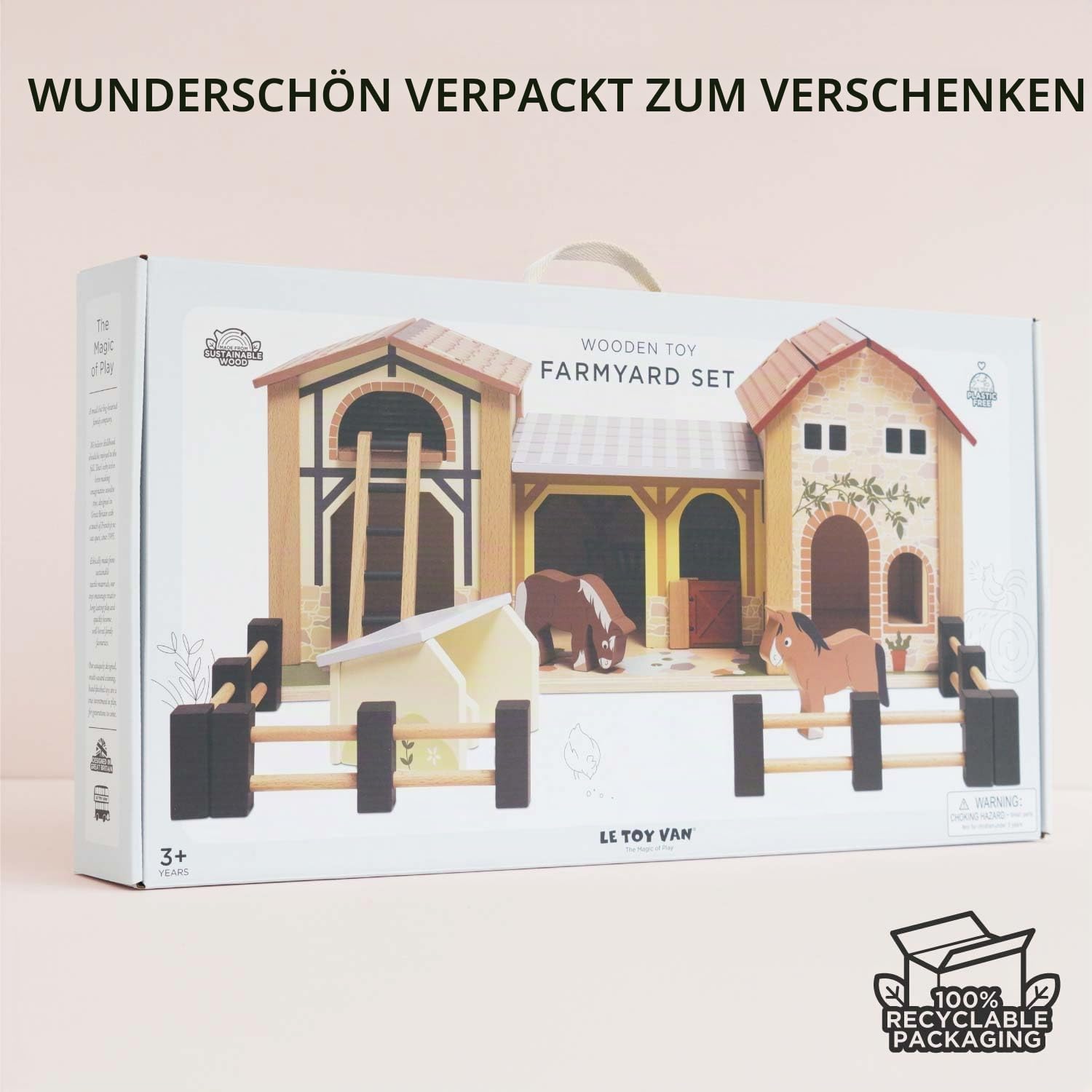 Le Toy Van – Pädagogische Bauernhof & Tiere-Sammlung aus Holz | Bauernhof-Spielset aus Holz | Für Mädchen & Jungen | Geeignet für Kinder ab 3 Jahren