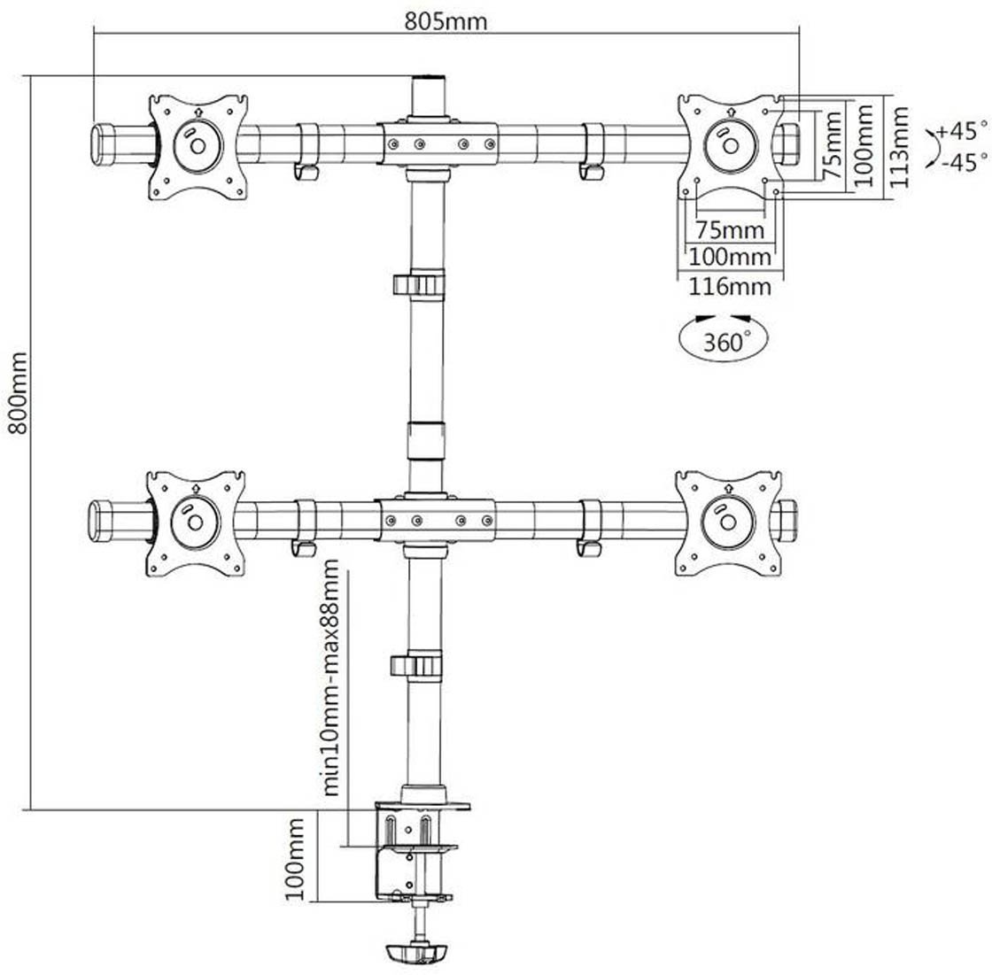 HAGOR M TABLE MOUNT KB QUAD
