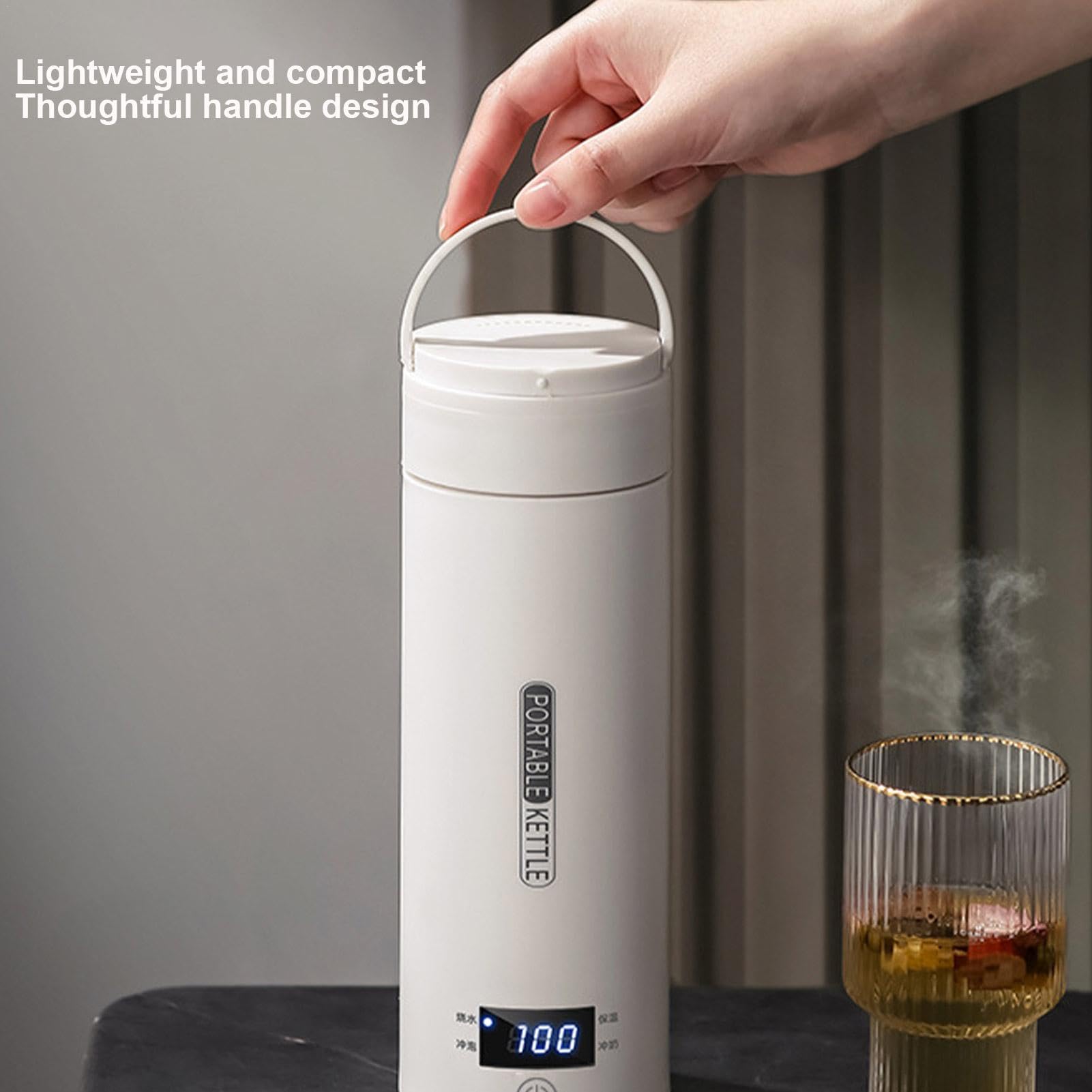 Taza calentada eléctrica de viaje - Hervidor de agua para coche 12V con