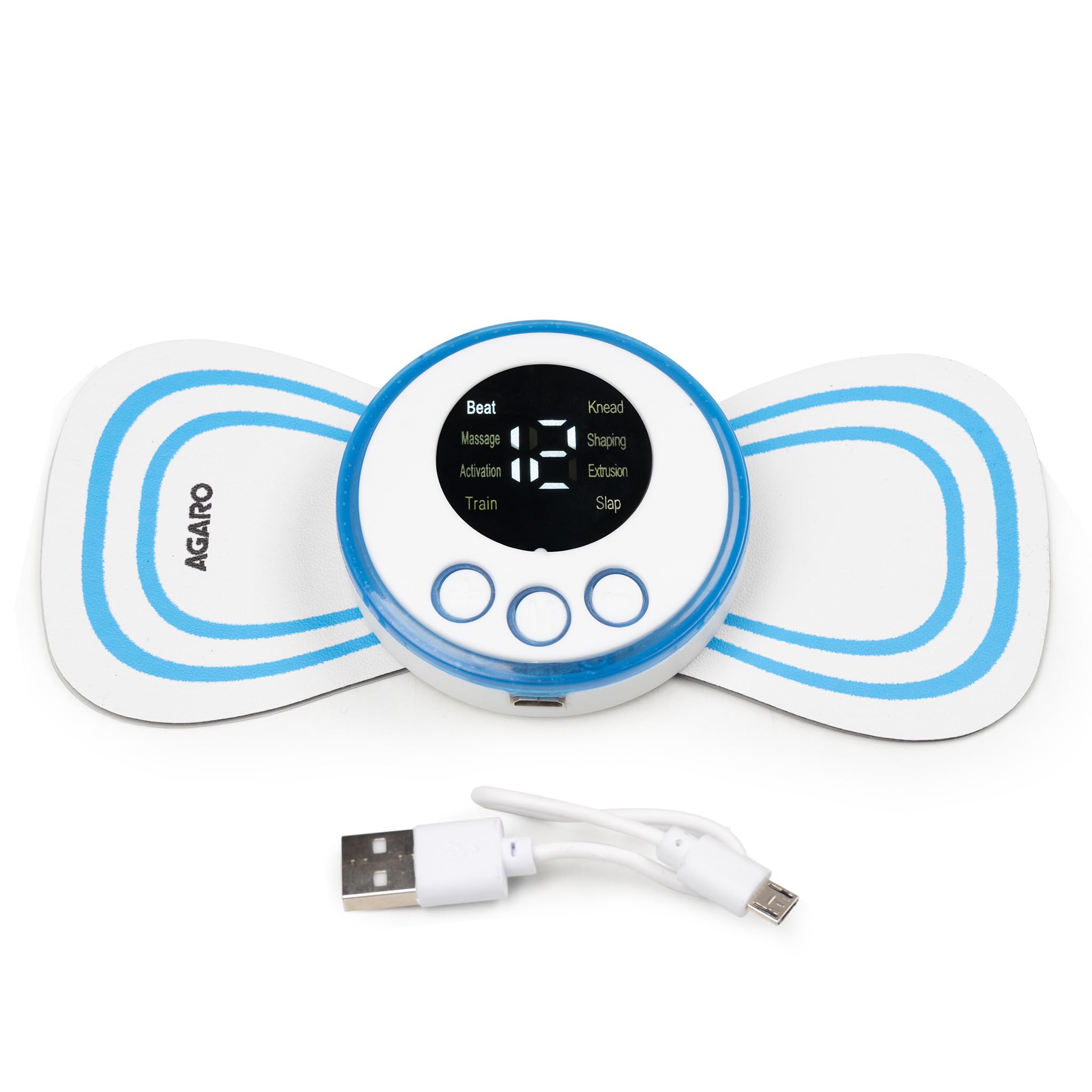 AGARO MT1717 Tens Massager For Pain Relief, 8 Modes & 19 Strength Levels, Mini Body Massager Ems Massage Machine For Shoulder, Arms, Legs, Back Pain For Men & Women