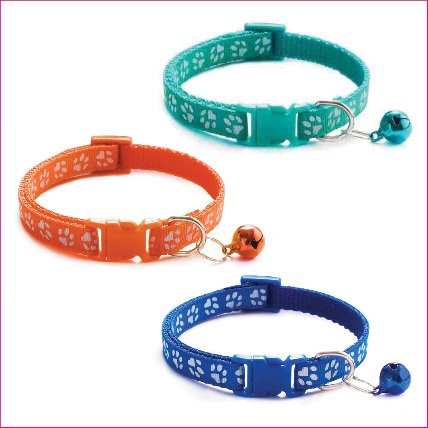 Litvibes Cat Collars Set of 3 with Bell,Kitten & Small Dogs Soft Adjustable Collar Safe,Solid & Protection Breakaway for Cats & Puppies,Cute Kitty with Paw Print-(Turquoise,Orange,Dark Blue) (B0D1CDMSNB) Amazon Price History, Amazon Price Tracker