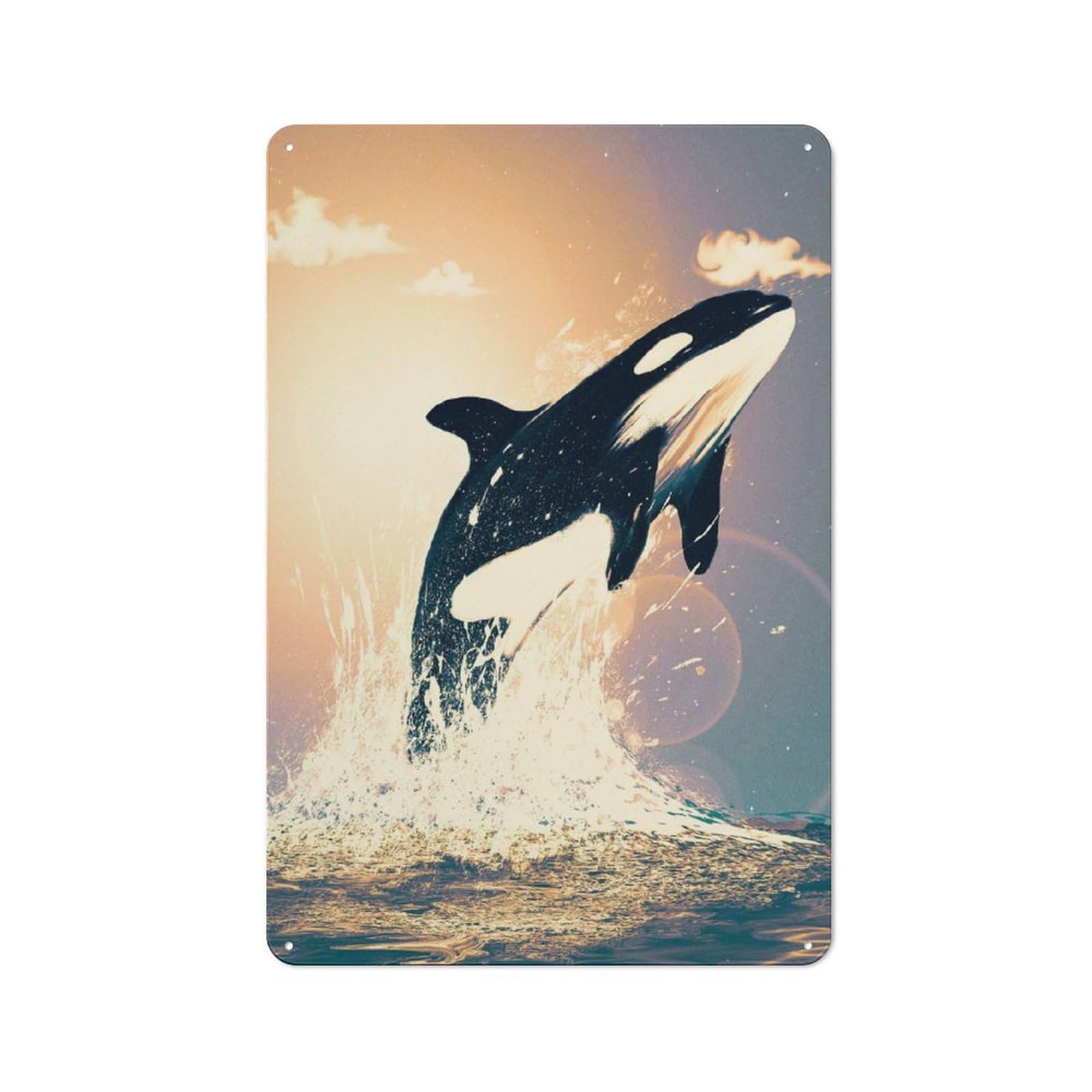 Junmoney Orcas Can Fly Ii Retro Metal Sign 30X20cm Featuring For Bar Or Restaurant, For Bar Decor Enthusiasts