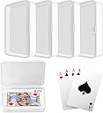 Blank Card Case, 4 Pack Clear Plastic Card Deck Box, Snaps Closed - Storage Box for Base Ball Trading Cards, Business Cards & More