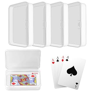 Blank Card Case, 4 Pack Clear Plastic Card Deck Box, Snaps Closed | Storage Box for Base Ball Trading Cards, Business Cards & More - Amazon product rated Grade A