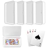 Blank Card Case, 4 Pack Clear Plastic Card Deck Box, Snaps Closed - Storage Box for Base Ball Trading Cards, Business Cards & More (4 PCS Clear)