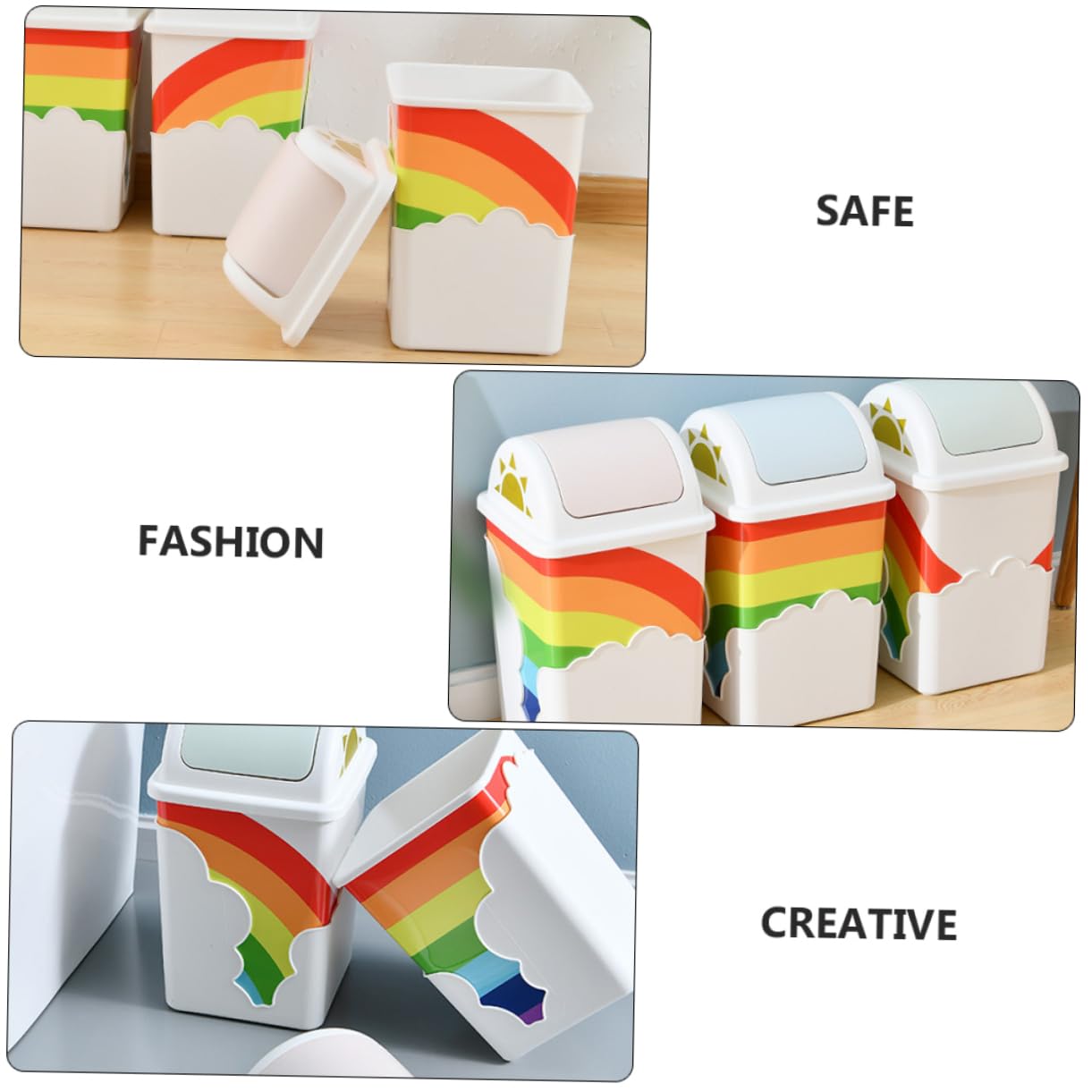 MAGICLULU Kreativer Mülleimer aus Kunststoff mit Großem Fassungsvermögen und Deckel Umweltfreundlich und Praktisch für Zuhause und Büro