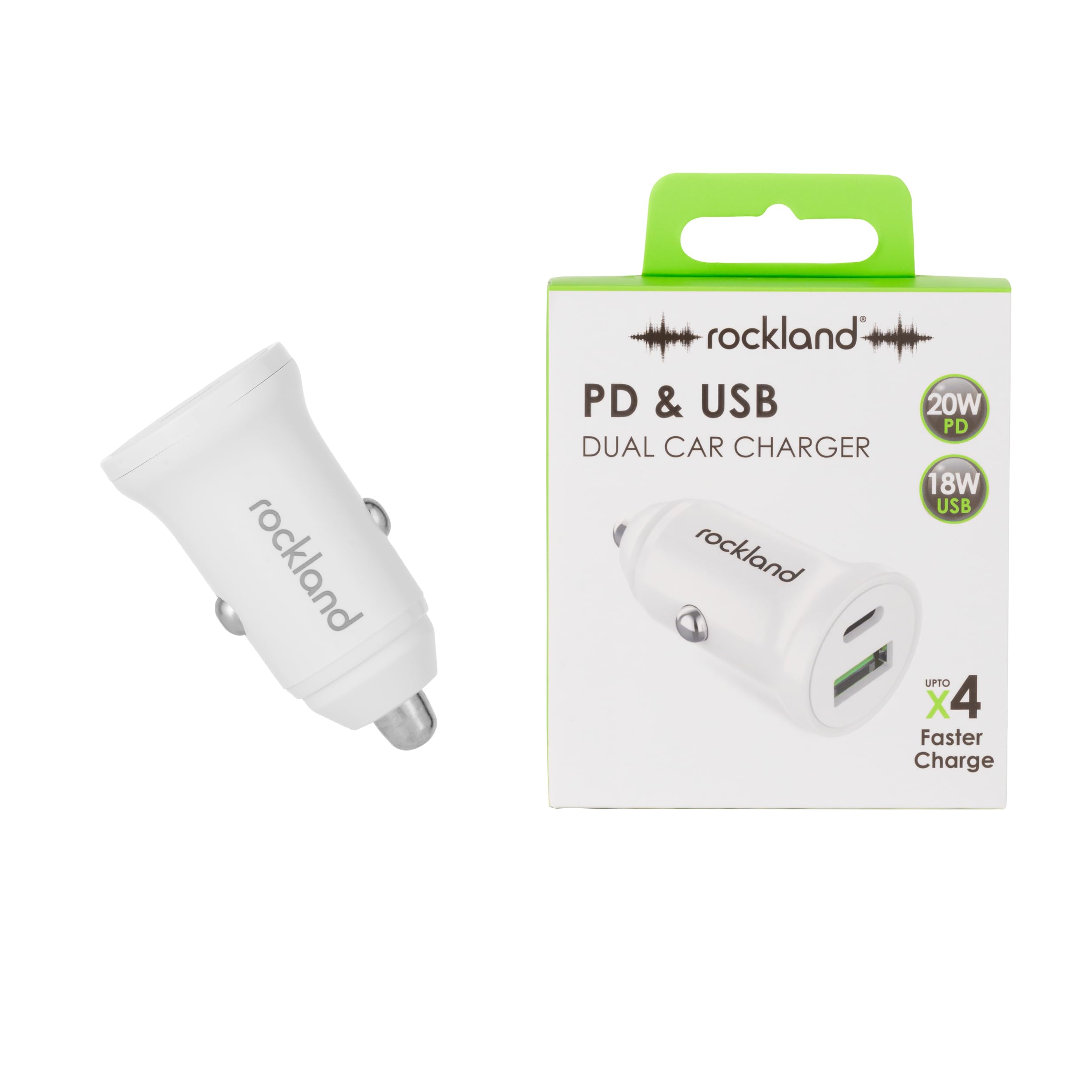 Rockland Dual USB & PD 20W Fast Car Charger 2 Port In-Car Adapter