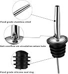 2PCS Verseurs en acier inoxydable, BALTRE Bouteilles à vin de vitesse, huile d'olive et vinaigre Boue à bouchon, convient pour la bouche de bouteille d'environ 3/4", avec bouchons de poussière scellés