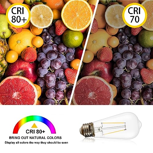 winsaLED Pacote de 12 Lâmpadas Led Edison Reguláveis de 40 Watts Equivalentes, Lâmpada de Filamento