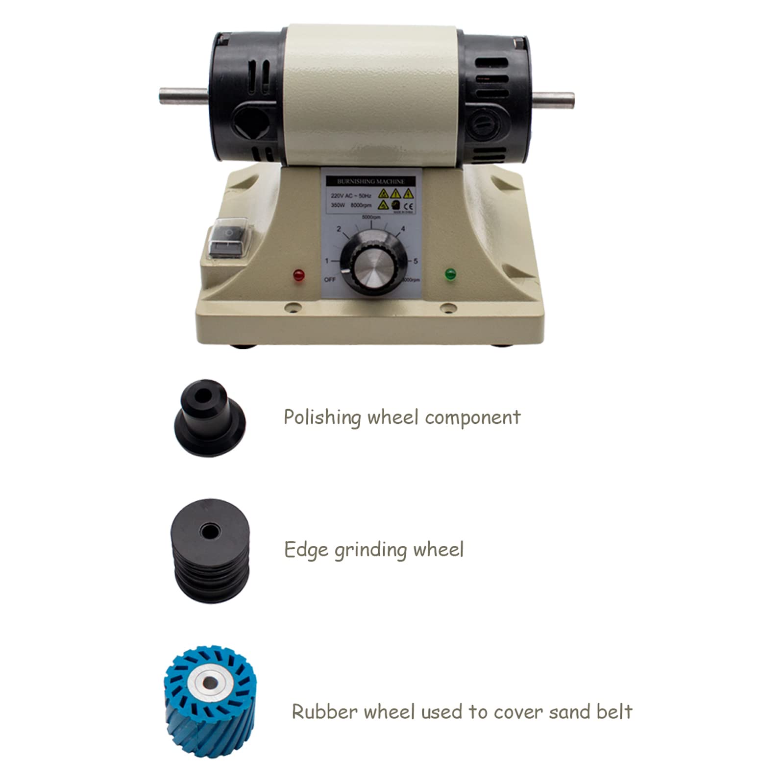 Toplionace 220V Leder Polier Poliermaschine, Leder Kantenschleifmaschine 0-8000U/min (ohne Flexiblen Wellengriff)