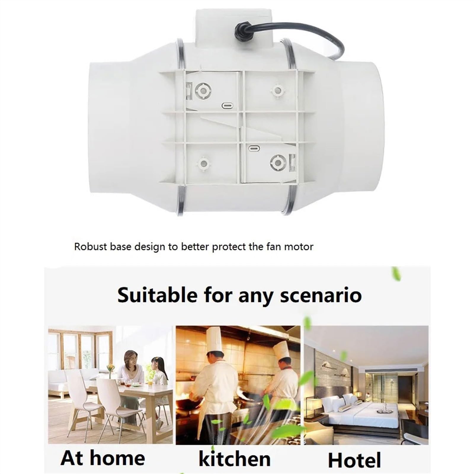 Ventilador Extractor de aire de 6 pulgadas y 220V for el hogar, conducto de tubería en línea silencioso, Extractor de ventilación for baño, cocina, inodoro, ventilador de aire de pared Cuarto de baño