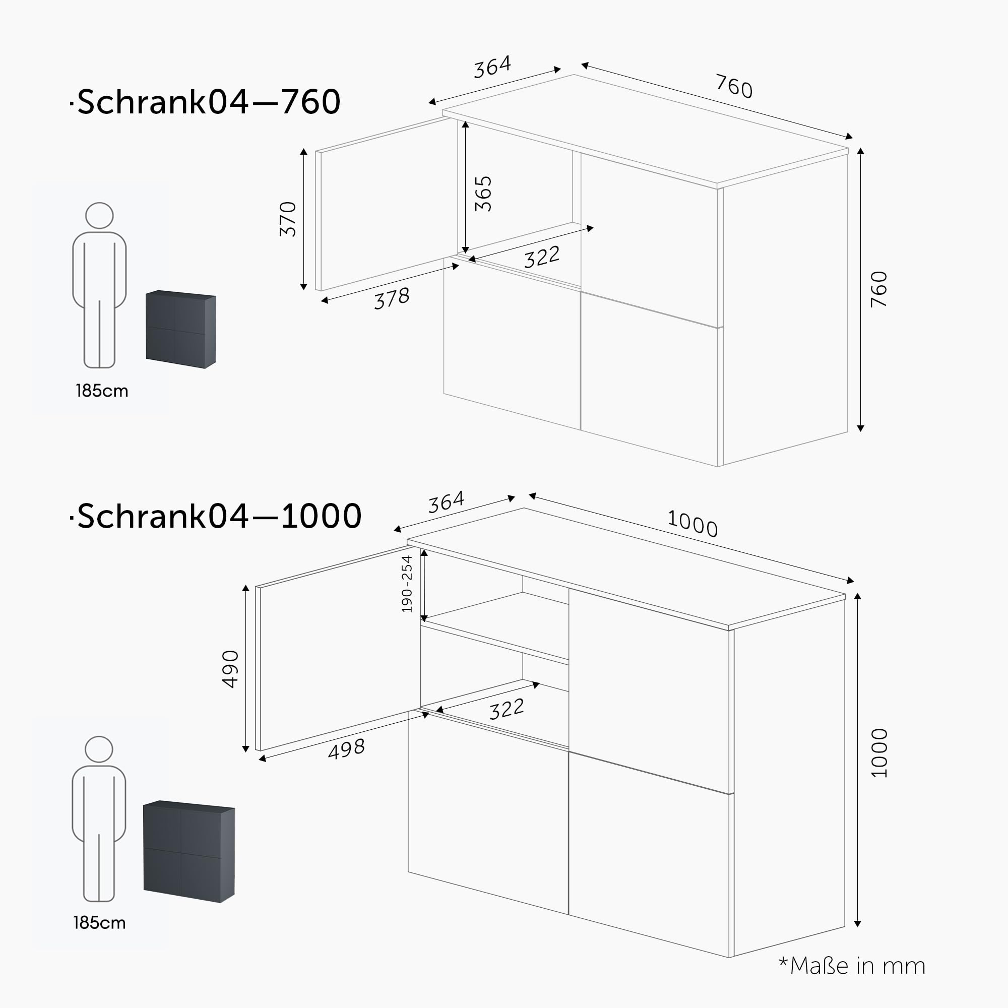 doporro Mobile Organizzatore Credenza Buffet in Legno con 4 Ante Push-to-Open e Soft-Close per Soggiorno, Sala da Pranzo o Ingresso, 76x36,4x76 cm Marrone chiaro e Bianco opaco Schrank04