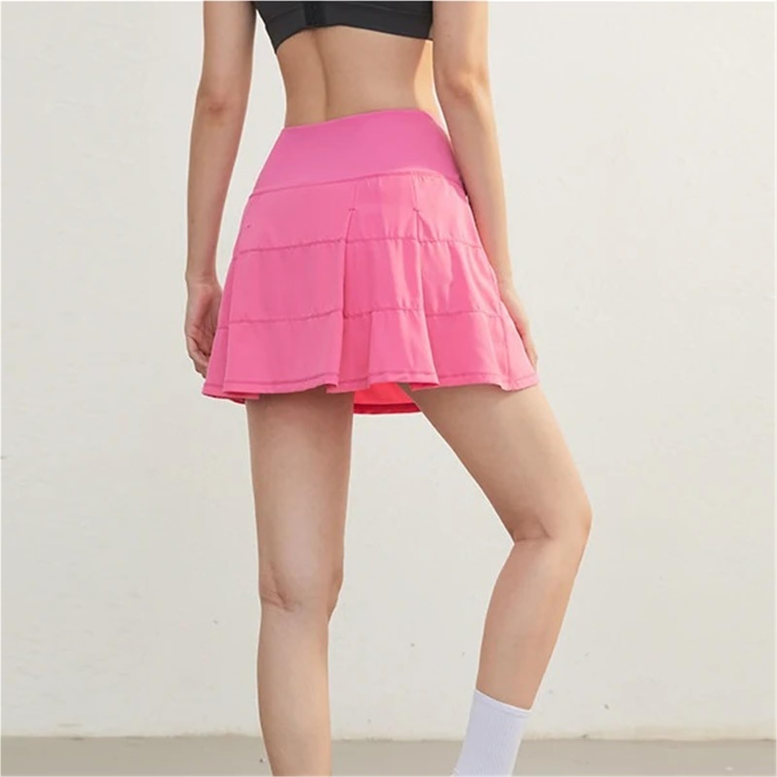Falda de Tenis Cintura Alta Nailon Spandex con Bolsillos | Multicolor S-XXL: Tenis Golf Correr Gimnasio Casual