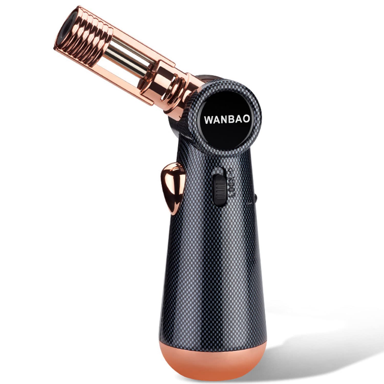 Encendedor de Butano Culinario A Prueba de Viento Cocina Antorcha de Turbina de Chorro con Bloqueo de Seguridad Llama Ajustable para Cigarro Barbacoa Soldadura Artesanía,Gold