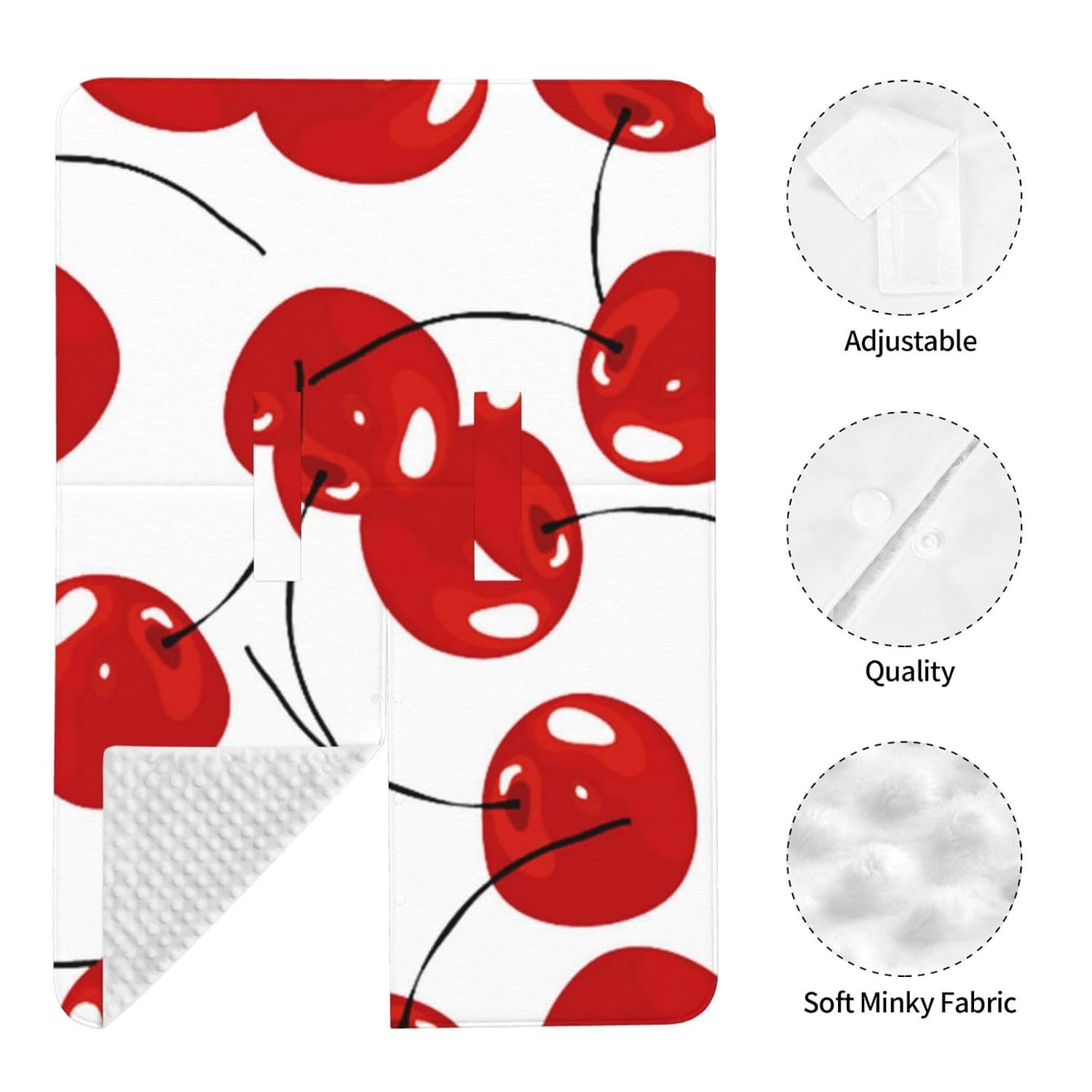Fresh Red Cherries Baby Car Seat Cover & Breastfeeding Nursing Cover - Breathable Stretch Fabric Multi-Use Nursing Cover for Breastfeeding