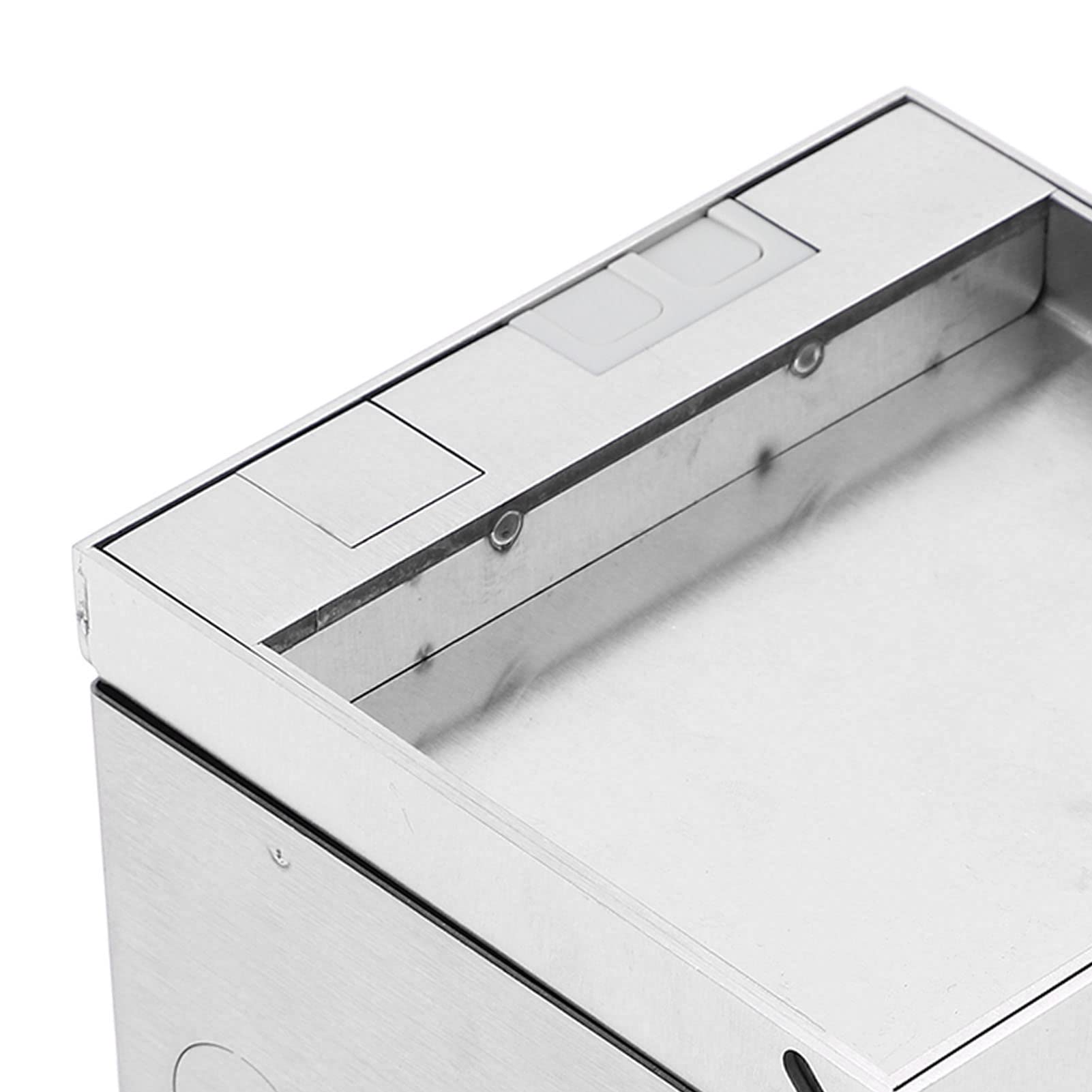 Kit de toma de piso, 16 A AC250 V, receptáculos de piso de acero inoxidable, toma de piso empotrada con enchufes dobles estándar de la UE, enchufes de piso para tomas de corriente