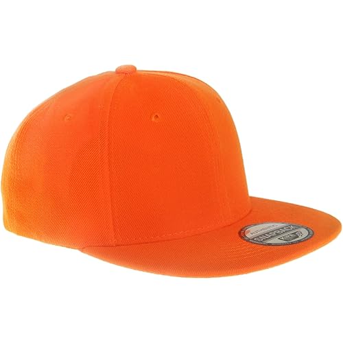 PLAIN GEAR Classic Flat Bill Hats for Men & Women Snapback Brim Hat - Blank Snap Back Solid Color with Snap Closure