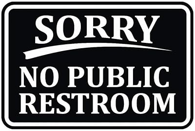 Classic Framed SORRY No Public Restroom Wall Door Sign - Black (Small)