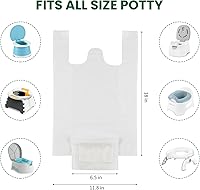 Vista 4 de Paquete de 72 forros para orinal portátiles desechables para inodoro portátil con almohadillas absorbentes, bolsas de repuesto para orinal de viaje