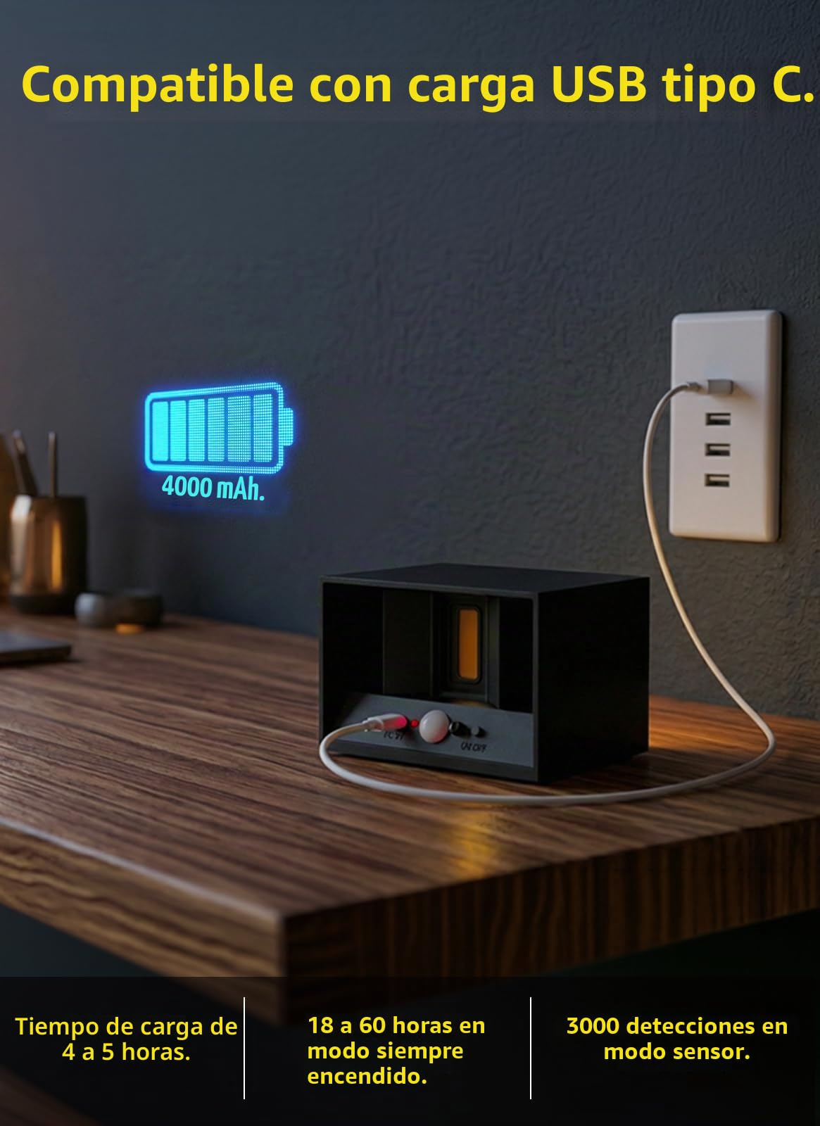 T-SUN 2 Piezas Aplique de Pared con Detector de Movimiento y Mando, 3 Modos Lámpara de Pared Recargable Sin Cable, Aplique de Pared Superior e Inferior con Temporizador para Interior/Exterior