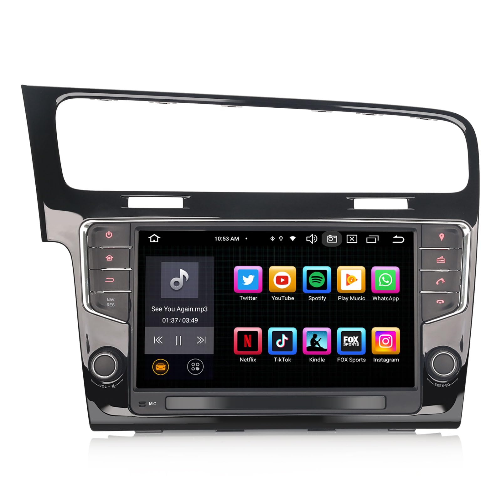 Erisin 8-Core 4GB RAM+64GB ROM Android 14 Autoradio per VW Golf 7 Golf VII 9 pollici IPS Schermo Tattile Supporta GPS Navigatore Wireless CarPlay Android Auto DSP SWC DAB+ Bluetooth WiFi OBD2 Canbus