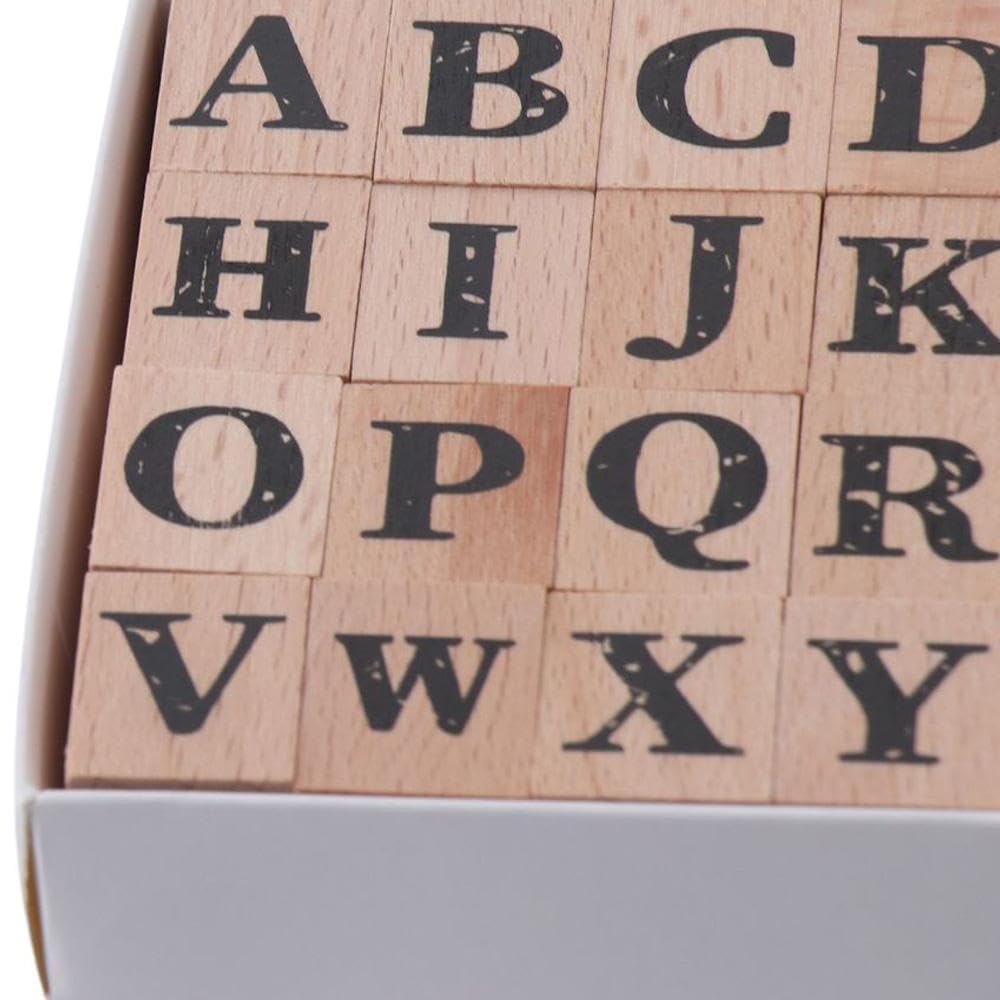 Alphabet-Stempel-Set, Alphabet-Gummistempel, Vintage, Holzgummi, A-Z, Buchstaben, Zahlen, Stempel für Bastelarbeiten, Buchstaben, DIY-Karten, Scrapbooking, 38 Stück