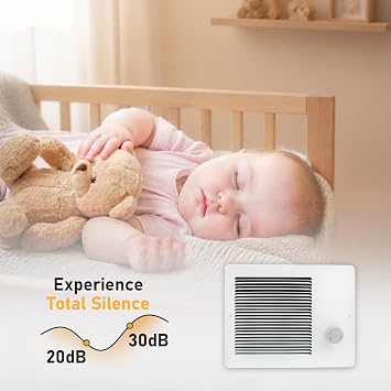 White Grille Heater With Built-In Adjustable Thermostat