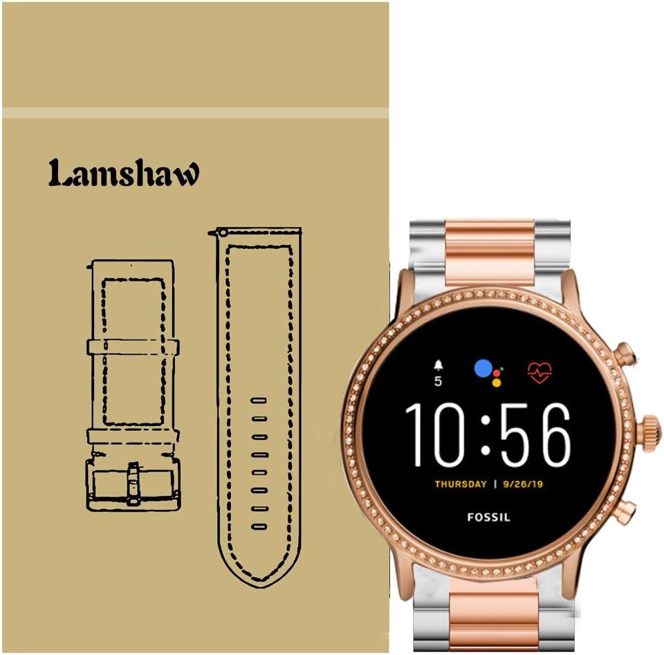 Compatible for Fossil Julianna Bands, Buleshaw Stainless Steel Metal Replacement Straps Compatible for Fossil Women's Gen 5 Julianna/Fossil Julianna HR
