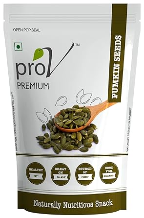 ProV Premium Pumpkin Seeds 250g, High Protein, Source of Fiber, No Cholesterol, No Trans Fat, No Added Sugar, Kaddu Beej, Unroasted Seeds, Healthy Diet Snack, Resealable Pouch, Seeds for Eating - image, photos