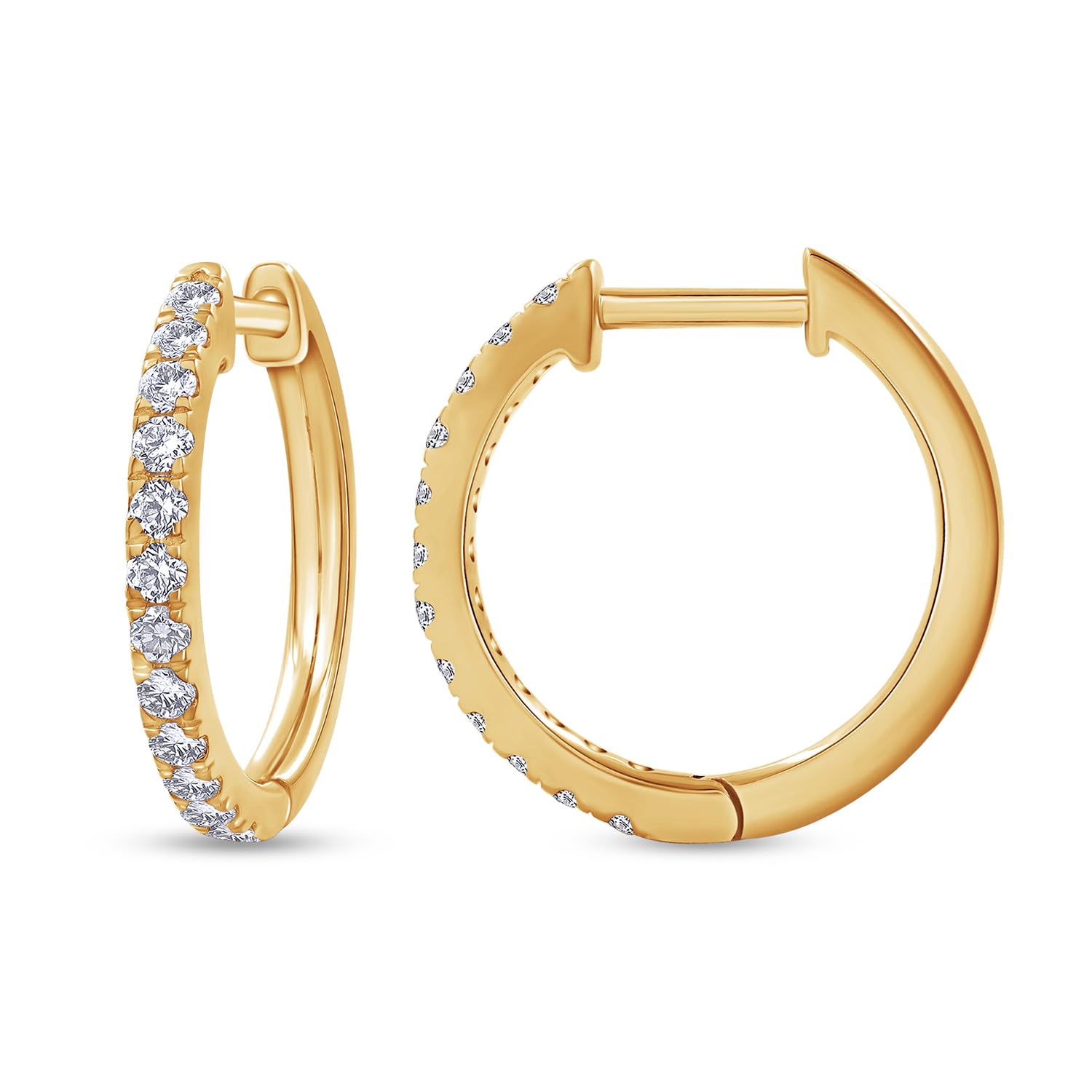 Huggie Hoop Earrings For Women 0 30 Carat Round Shape Lab Grown Diamond Wedding Bridal Hoop Earrings In