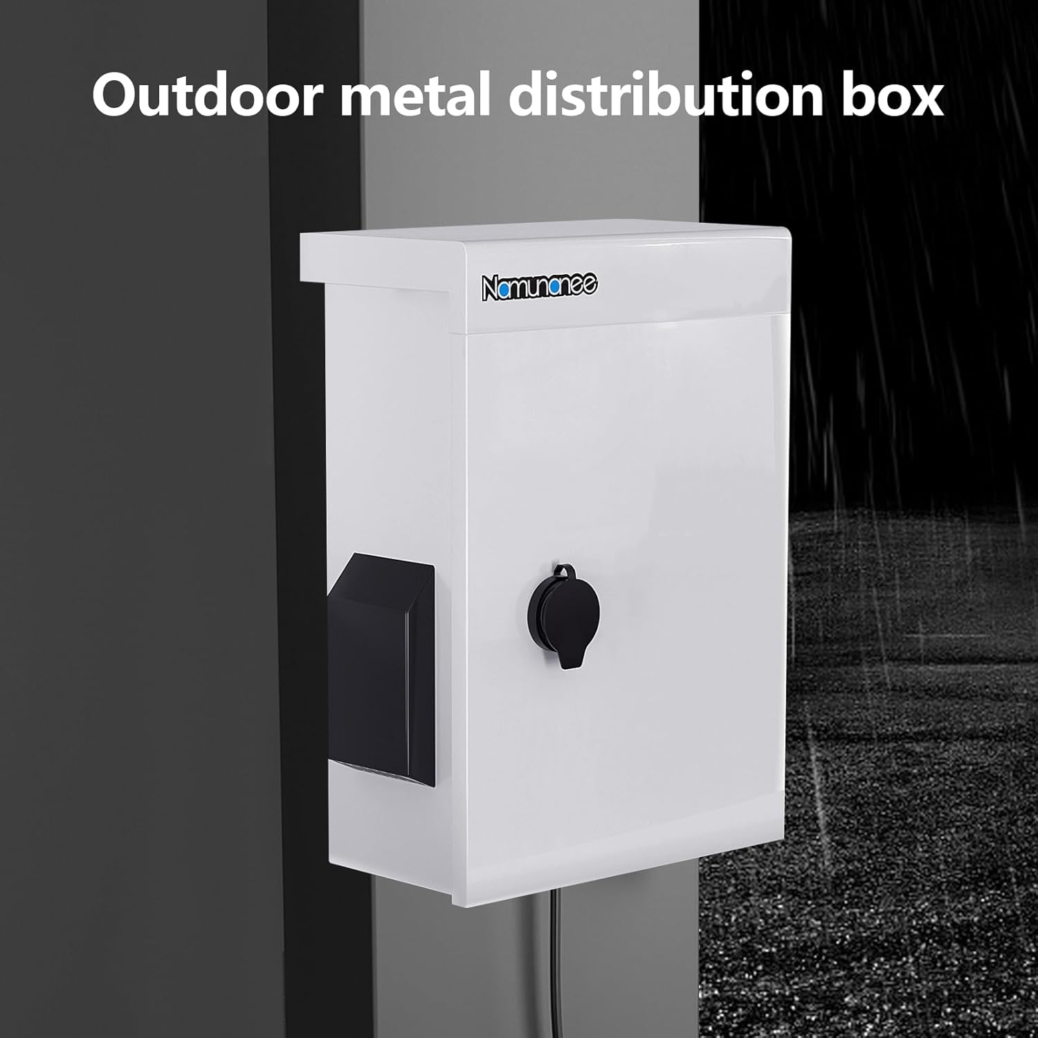 Outdoor Electrical Box with Thermostat and Fan, Cold-Rolled Steel Plate, Aluminum Alloy Back Beam, One-Piece Ventilation Design, IP65 Waterproof, Wall/Pole Mounted. (17.7" x 13.7" x 7.9")