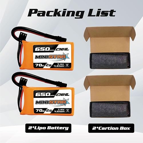 Miniatura 6 de CNHL Batería Lipo de 650mAh 7.4v 2s 70C con enchufe XT30 para 120 tamaño FPV Torrent 110 Inductrix FPV Racing Drone como EMAX Tinyhawk 2 Tiny Whoop