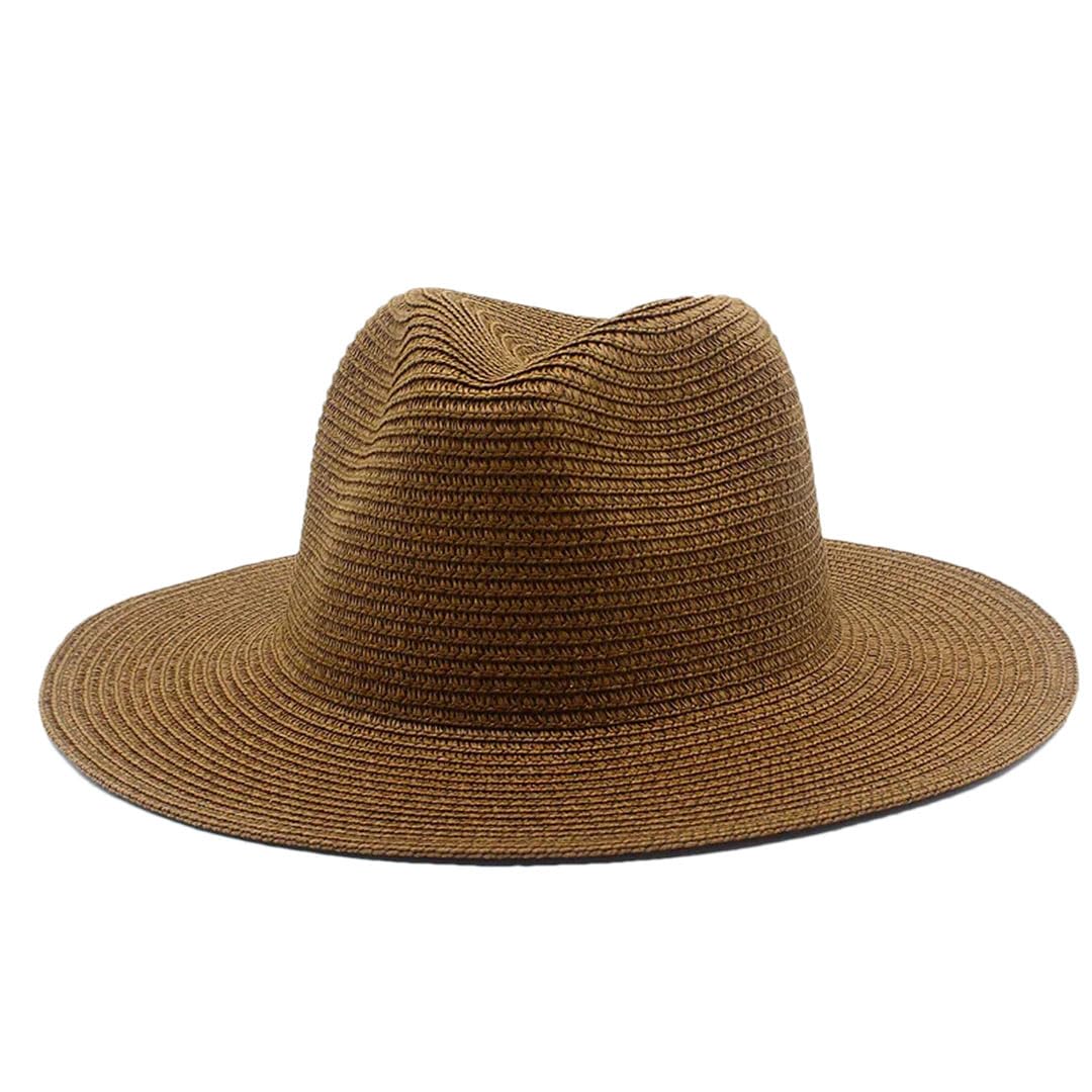 EYRMQWJPC Wide Brim Sun Hat, Men's And Women's Summer Panama Wide Brim Paper Straw Hat Multifunction Outdoor Jazz Beach(11)