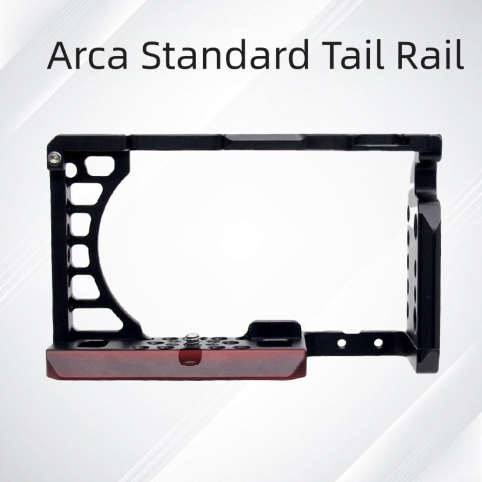 Cage en alliage d'aluminium pour appareil photo Sony A6000 A6300 A6400 A6500 avec support de griffe et trous de vis 1/4 pour vlogging photographie Noir (avec poignée)