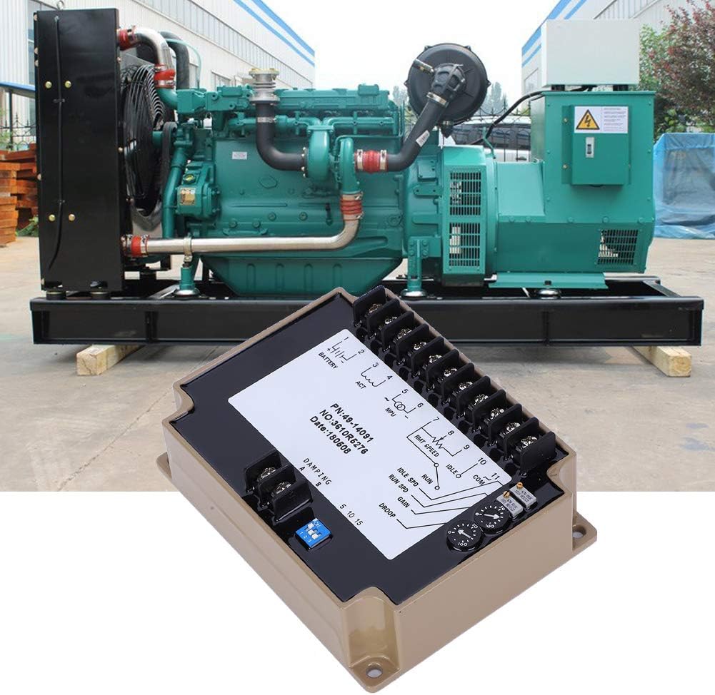 Generator Speed Controller Electronic Governor 4914091 Engine Speed Control Board for PT G Fuel System Normally Closed Engines Below 800KW Aluminum Resin Black 14.8 x 11.5 x 5cm