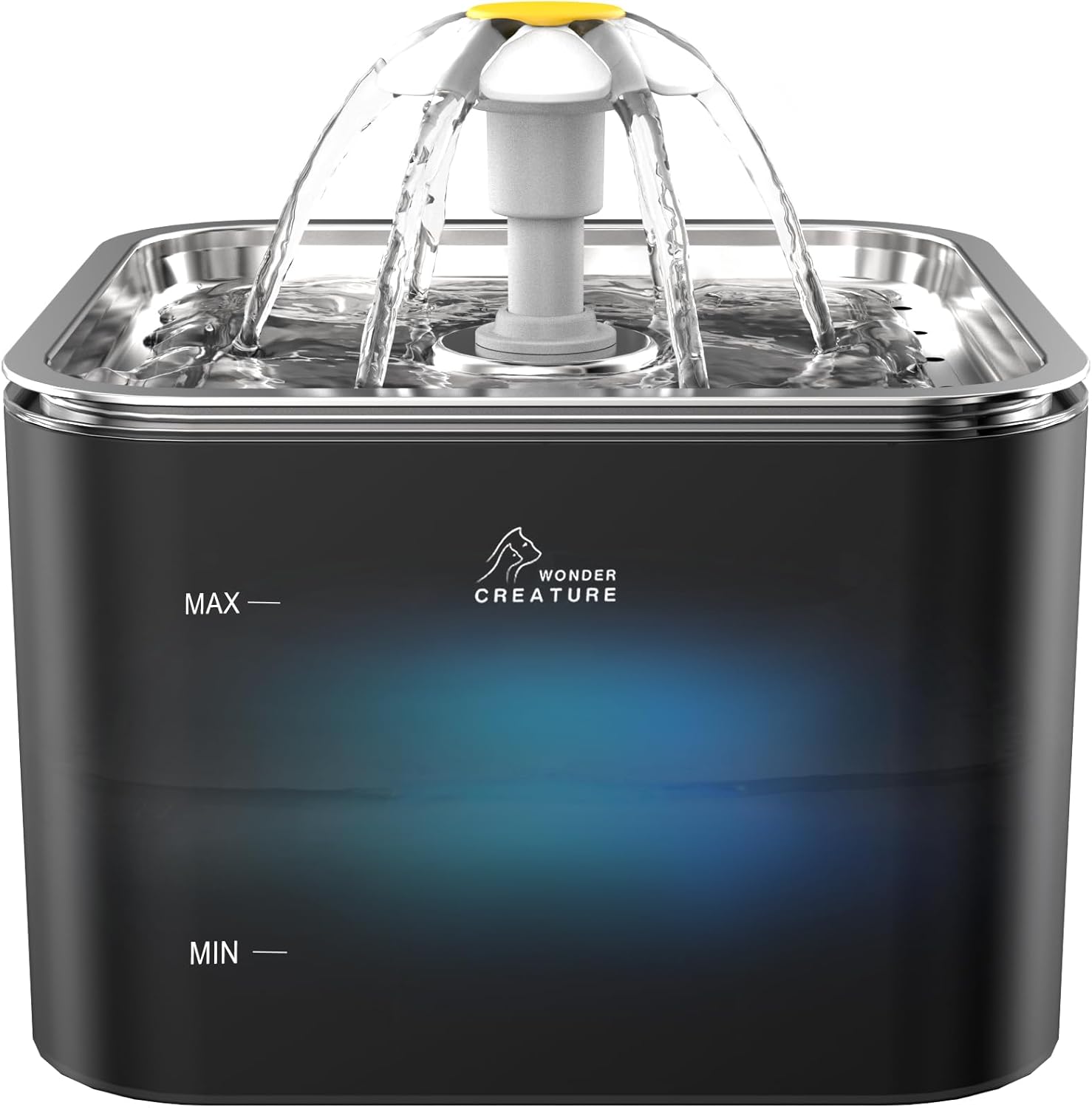 Fuente de Agua para Gatos Wonder Creature Acero Inoxidable 3L con Luz LED