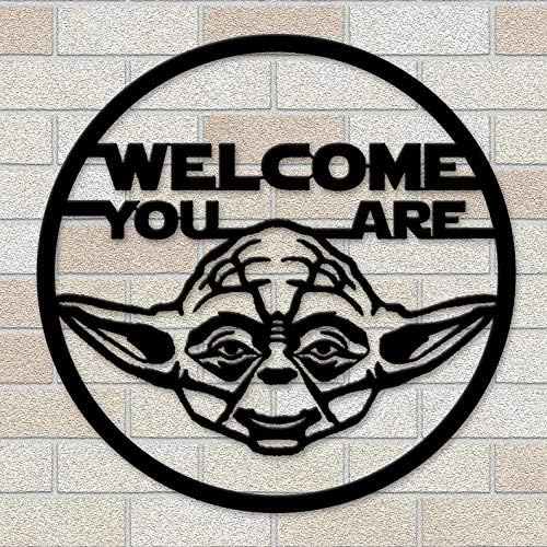 signativessignatives Yoda Metal Sign - Star Wars Welcome Signs - Housewarming Gift - Kids Room Decor - Nursery Decor - Birthday Gifts - Home Decor - Disney and Star Wars Lovers - Fandom Gifts