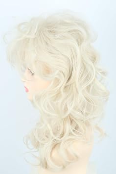 Topcosplay Unisex 70s 80s Mullet Wig Long Wavy Fluffy Halloween Party Costume Wigs (Beige)